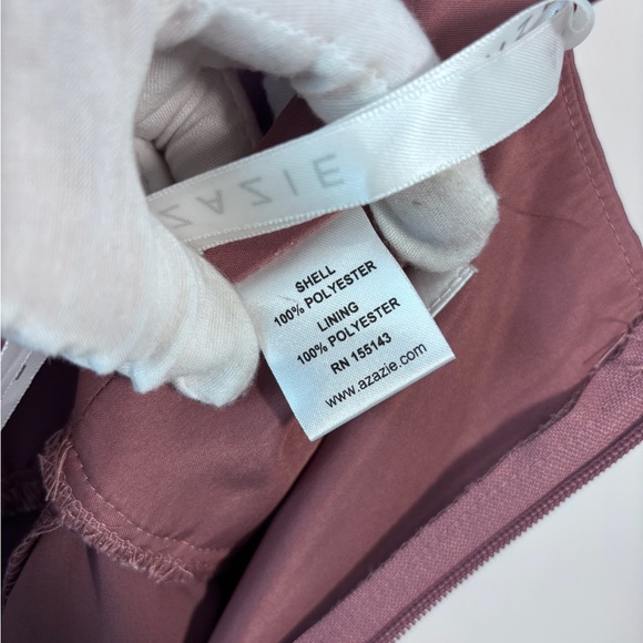 Azazie Bondi Amethyst Mauve Flutter Sleeve Square Neck Slit Bridesmaid Dress NWT - Picture 10 of 10